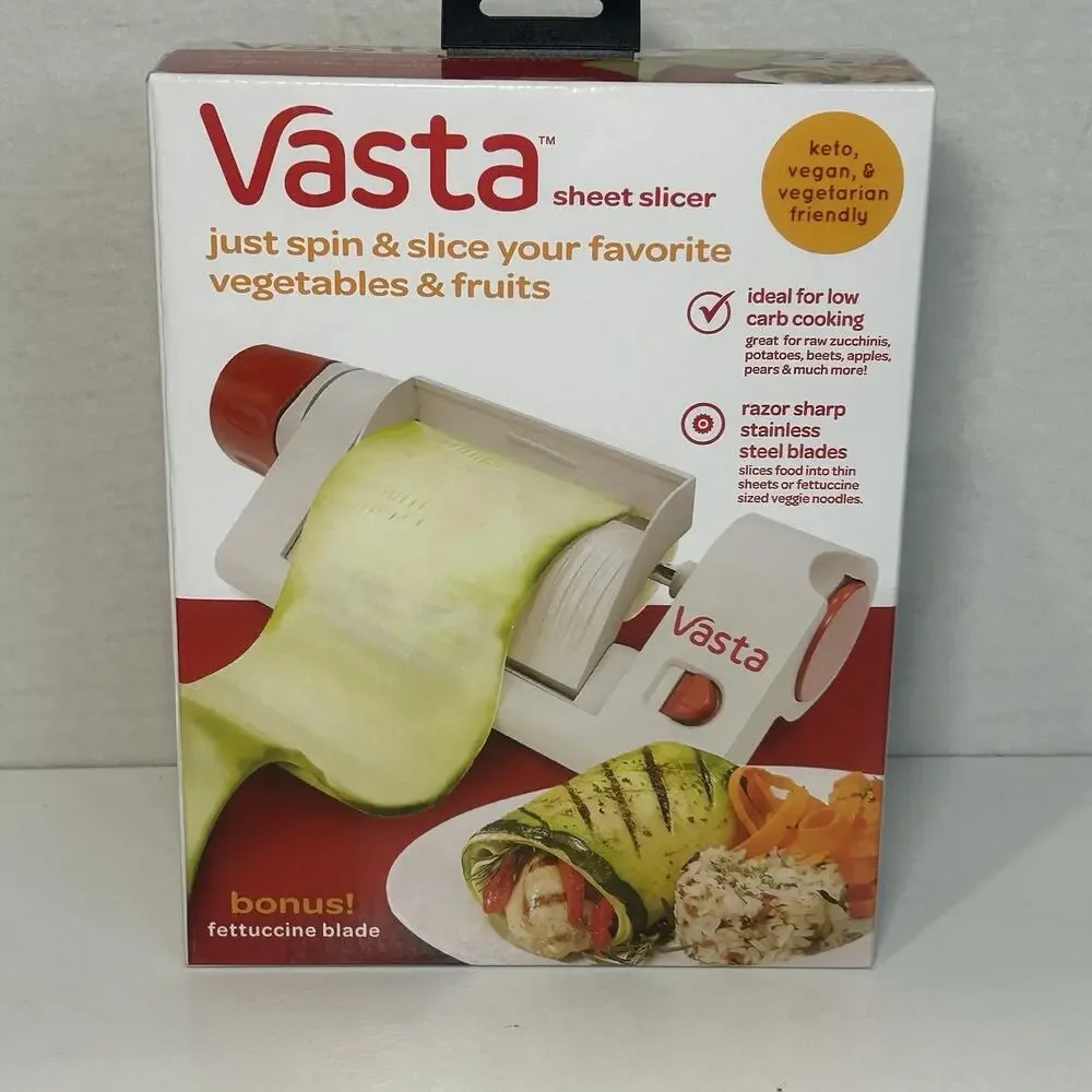 VASTA Vegatable & Fruit Sheet Slicer KETO VEGAN VEGETARIAN Spin and Slice *NEW*